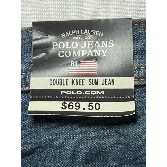 Polo Jeans Co Ralph Lauren Double Knee Sum Jean Men's 36x32 Blue Denim